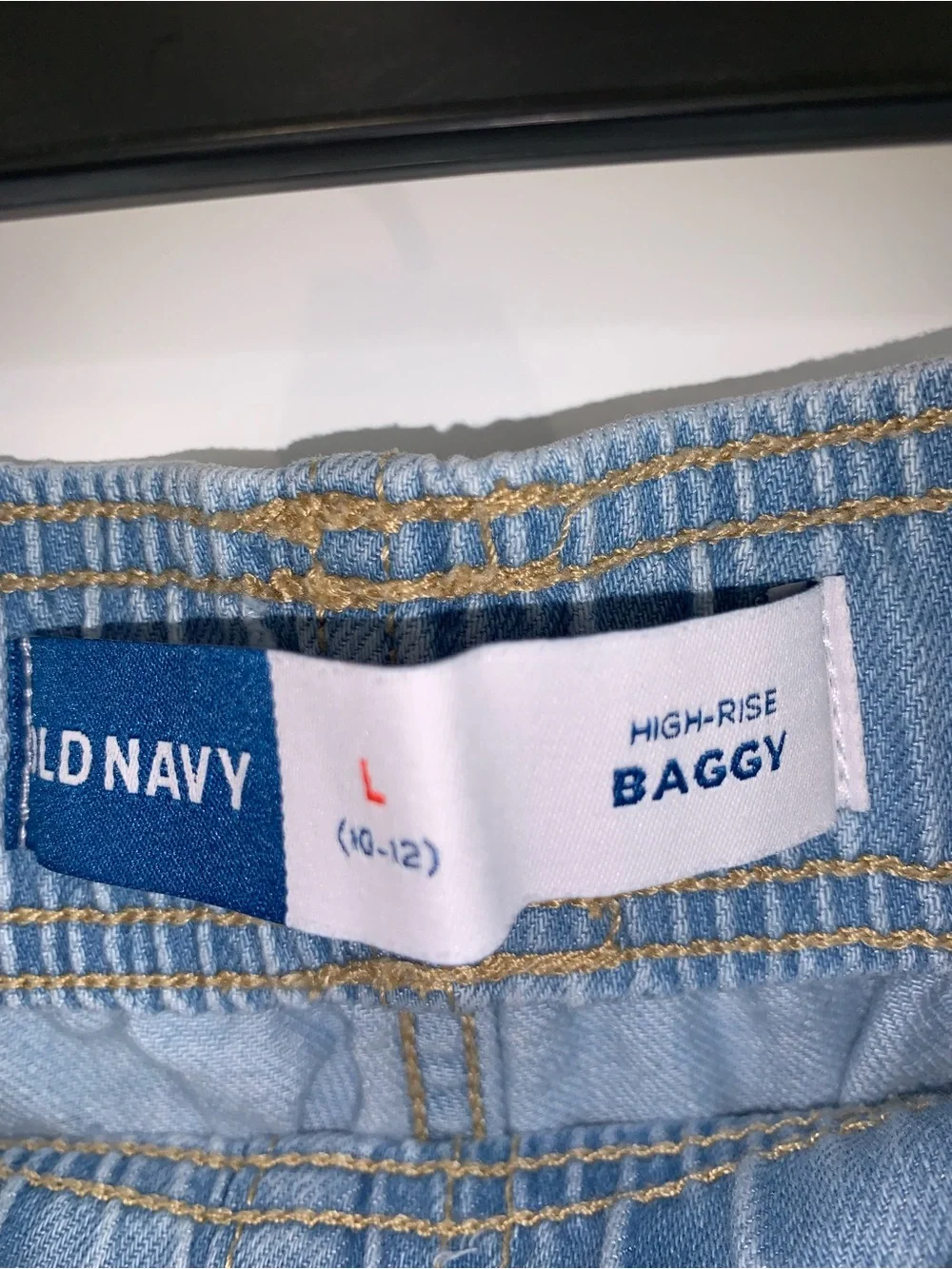 Old Navy Girls Light Blue High-Rise Baggy Jeans